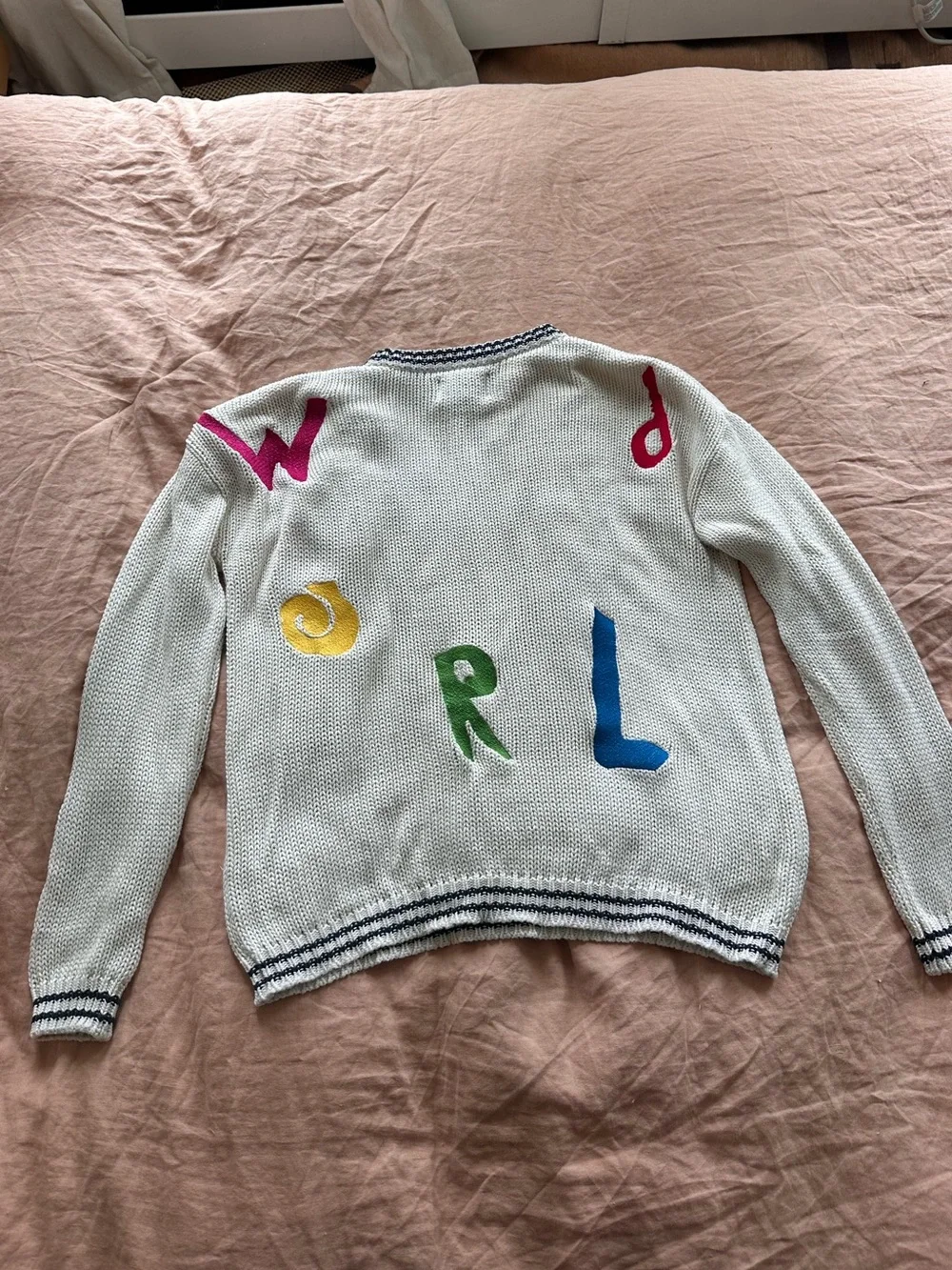 Vintage JAMS World Hawaii Cotton Sweater with Colorful Abstract Patches, Medium